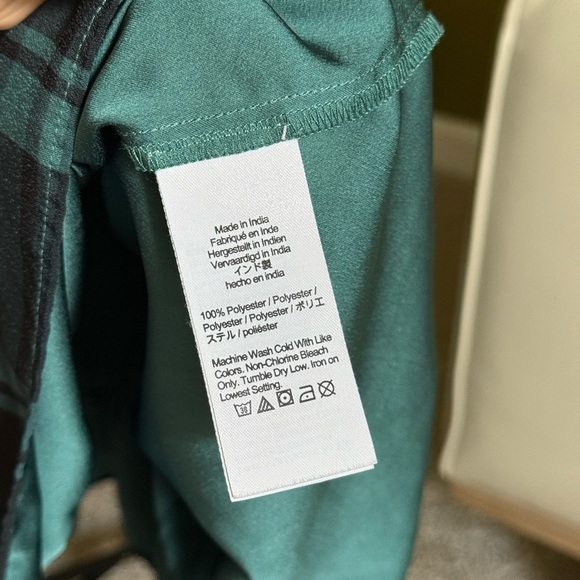 J. Crew Plaid Teal and Black Holiday Dress Size M - Picture 3 of 6